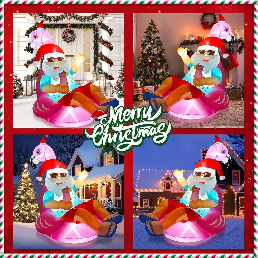 10FT Christmas Inflatables Outdoor Decorations, Giant Lying Gingerbread Inflatable with Built-in LED Lights Xmas Blow Up Yard Decoration for Holiday Party Garden Lawn Roof Outdoor Decor