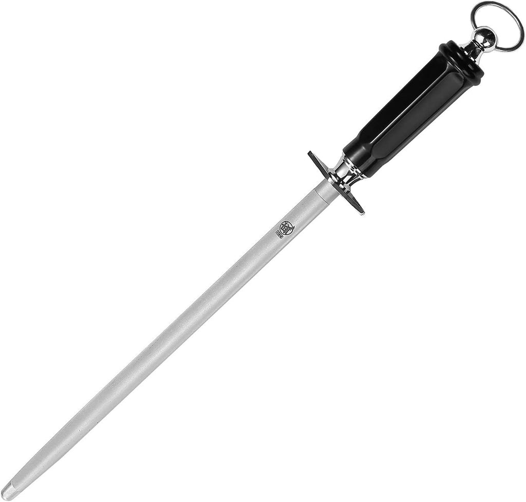 12 inch Japanese Honing Steel - Round Diamond Knife Sharpening Rod, Professional High Carbon Sharpener with ABS Handle & Powerful Magnet