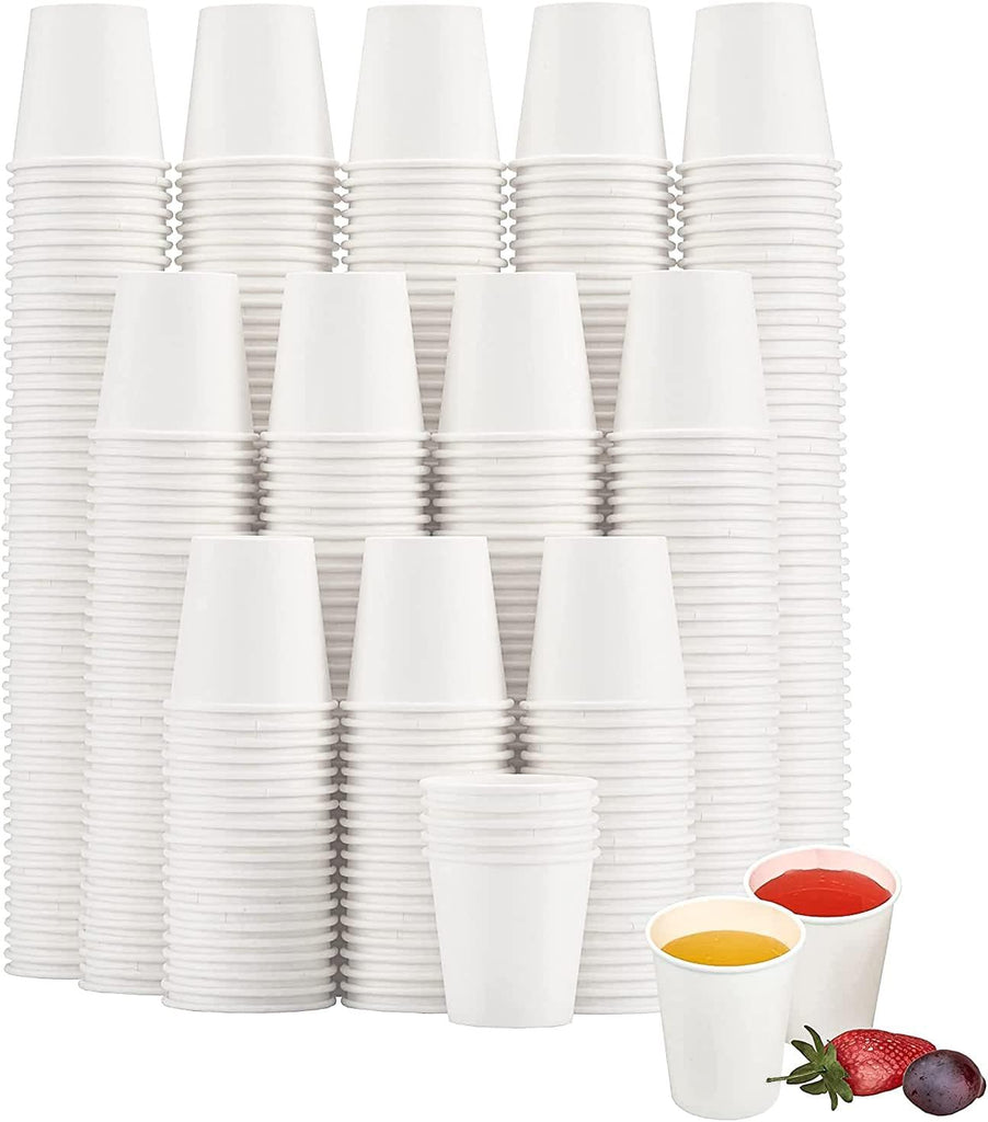 1200 Pack 3 oz Paper Cups, Small Disposable Bathroom Mouthwash Cups,