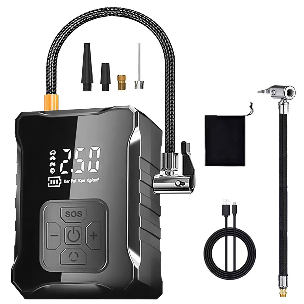 150PSI Cordless Tire Inflator Digital Air Compressor with LED Light Emergency Power Bank for Cars Motorcycles Bicycles Balls