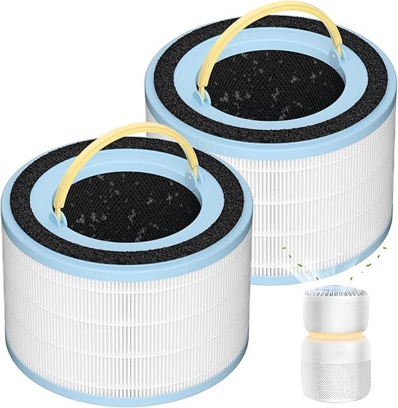 2 Pack Sprout Replacement Filter for  Sprout Air Purifier, 3-in 1 H13 True HEPA Filter, Upgraded Activated Carbon Filter, Part No. LRF-B851-WNA, White