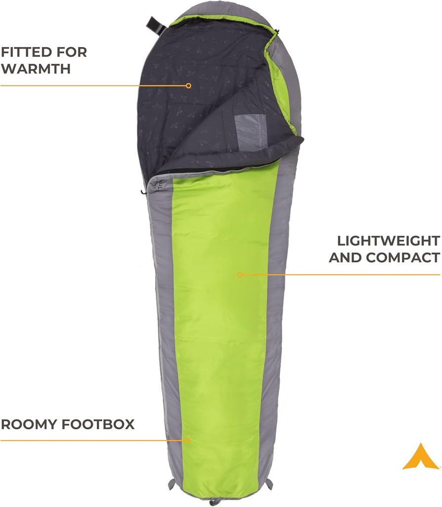 20F and 5F Degree Sleeping Bag; Lightweight, Warm Weather Mummy Sleeping Bags for Adults and Kids, Camping, Backpacking, Hiking