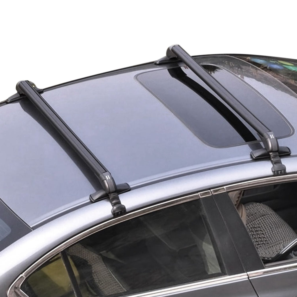 2PCS Universal 110cm/43-inch Car Roof Rack Cross Bar w/ Anti-Theft Lock Adjustable Window Frame 2 Versions Random Delivery