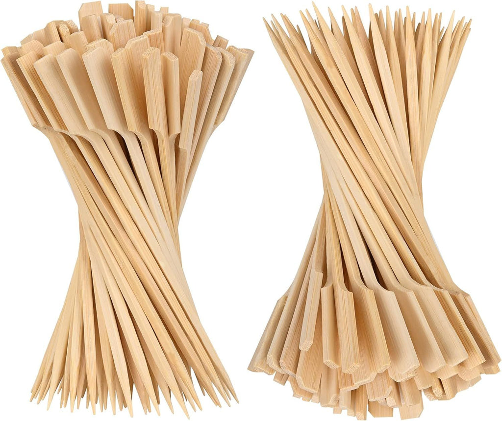 3.5 Inch Bamboo Skewers, 300 PCS Bamboo Paddle Wood Picks, Toothpicks for Appetizers, Cocktail Picks for Drinks, Food Picks, BBQ, Sandwich, Barbecue Snacks.