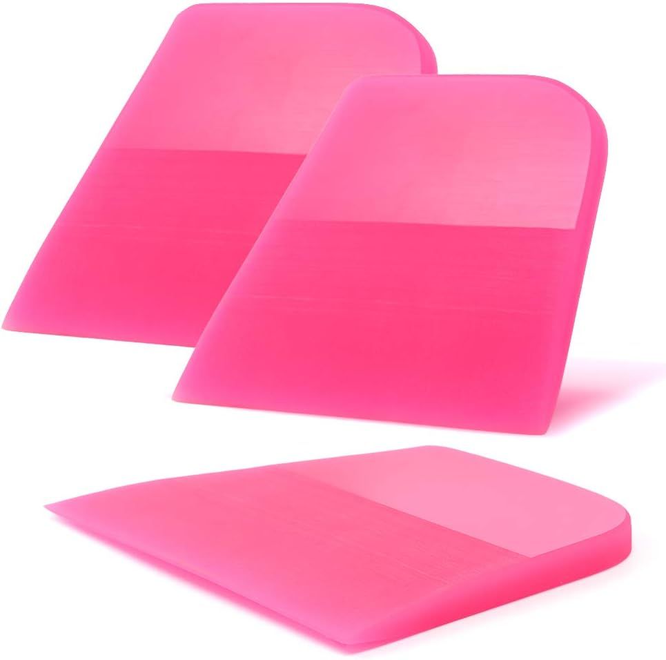 3Pcs Scratches Proof Soft TPU Rubber Squeegee, Compact Water Wiper Blade Scraper Cleaner for Car Window Glass Tinting PPF Coating Film Installation, Kitchen Countertops, Bathroom Shower Mirrors