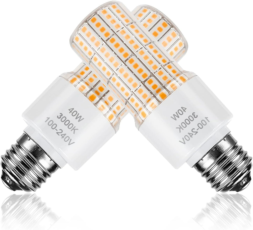 40W Led Corn Light Bulb(300W Equivalent) 5000lm 3000K Warm White E26/E27 Base Ceiling Fan Led Light Bulbs for Garage Backyard Warehouse Indoor Outdoor Led Corn Bulb