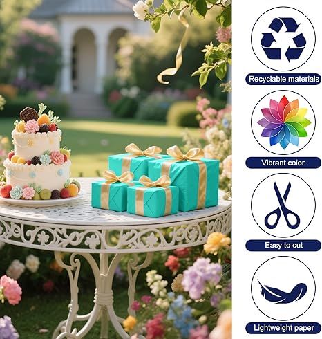 60 Sheets Teal Tissue Paper Bulk, PLULON Gift Wrapping Tissue Paper for Packaging 14 x 20inches Art Crafts for Gift Bags Decorative Floral Wedding Birthday Party Decor