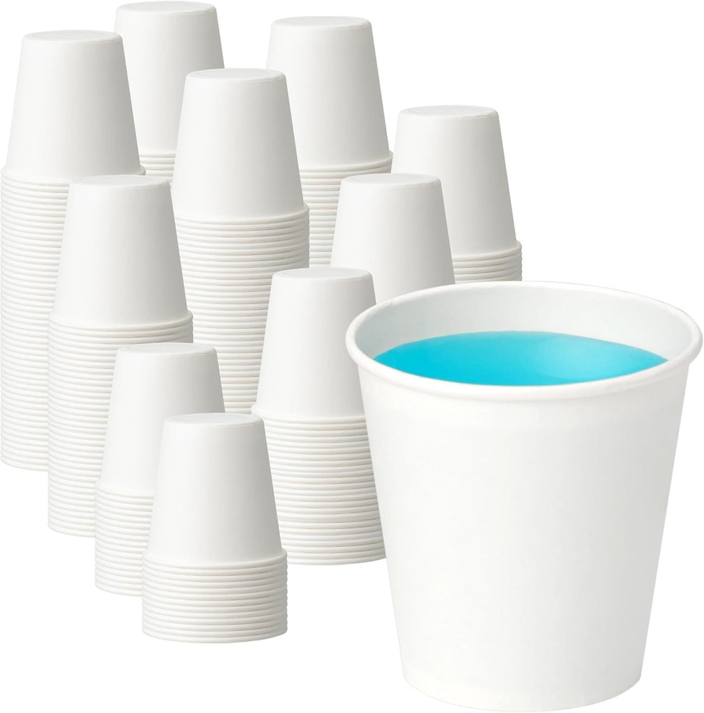 600 Pack 3 oz Disposable Paper Cups for Bathroom, Food-Safe Mouthwash Cups, Leak-Free Small Coffee Cup for Daily Use, Travel, and Camping