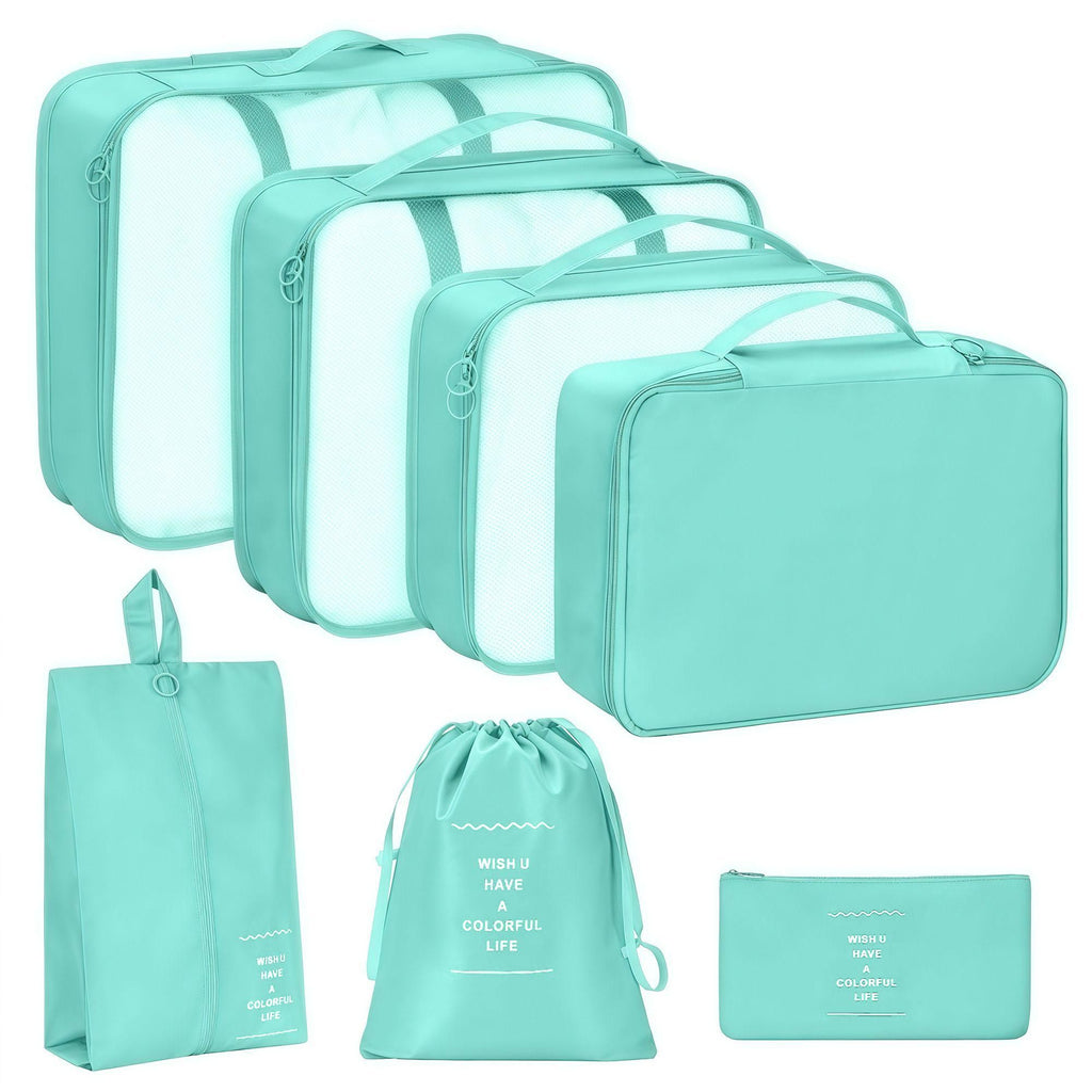 7-Piece Travel Storage Bag Set, Waterproof Oxford Fabric Clothing Organizer Pouches, Luggage Sorting Packing Storage Kit