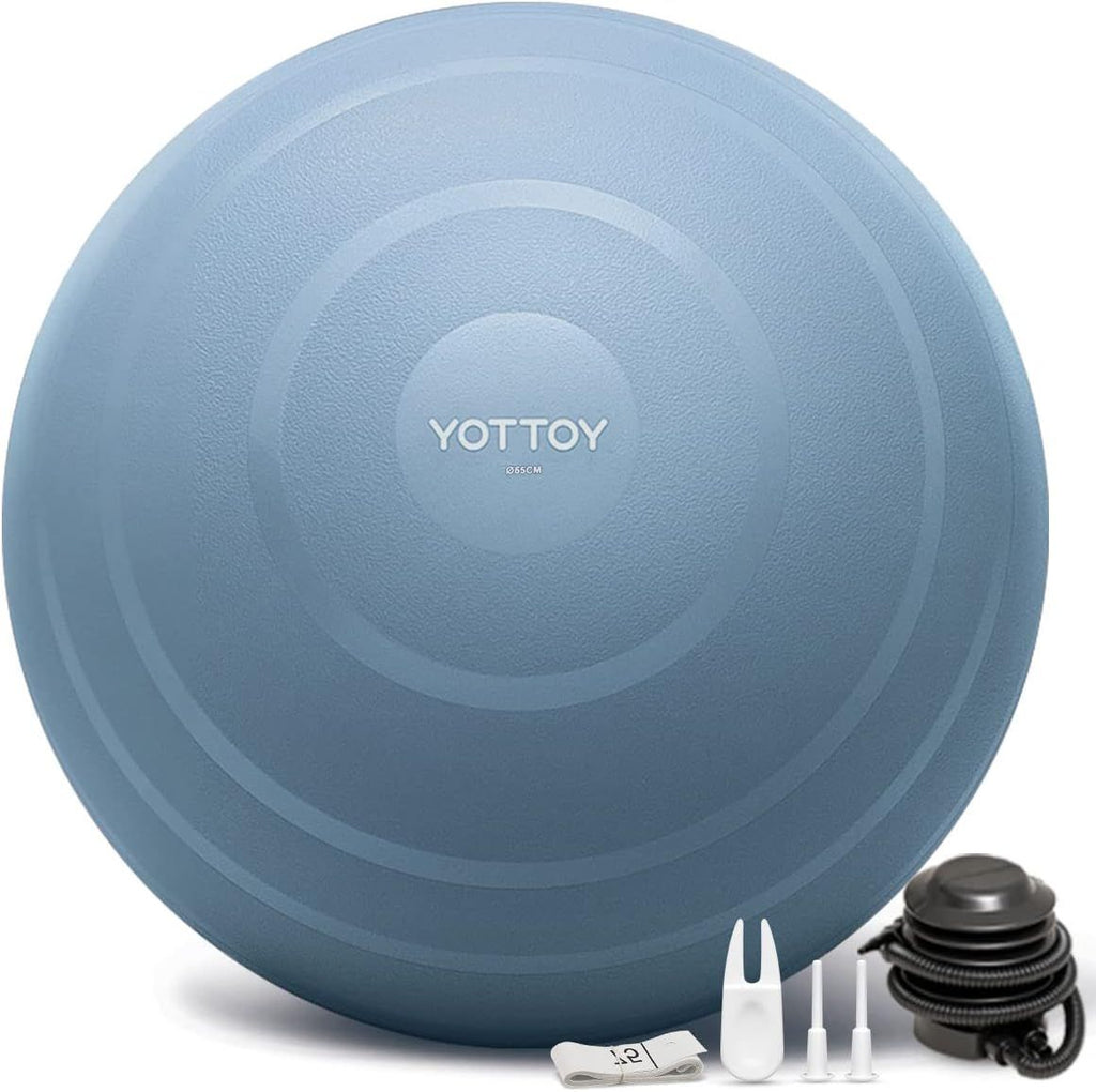 Anti-Burst Exercise Ball for Working Out, Yoga & Pregnancy, Extra Thick Workout Ball for Physical Therapy & Fitness
