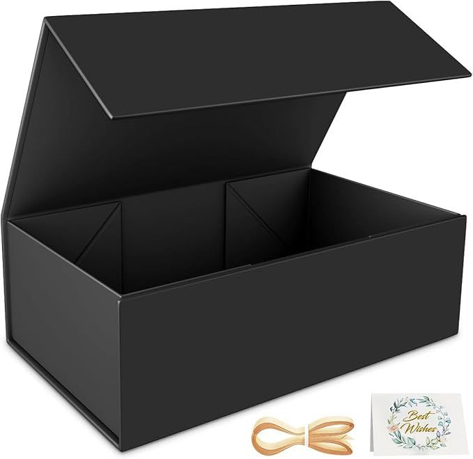 Black Gift Box Gift boxes for Presents with Lids Magnetic Closure Rectangle Collapsible