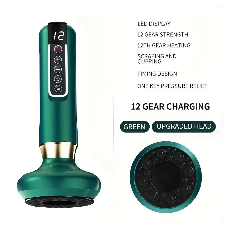 Body Gua Sha Scraping Massager. 12 Level Electric Vacuum Cupping Massager, Rechargeable And Cordless. Perfect For Halloween, Christmas And Birthday Gifts
