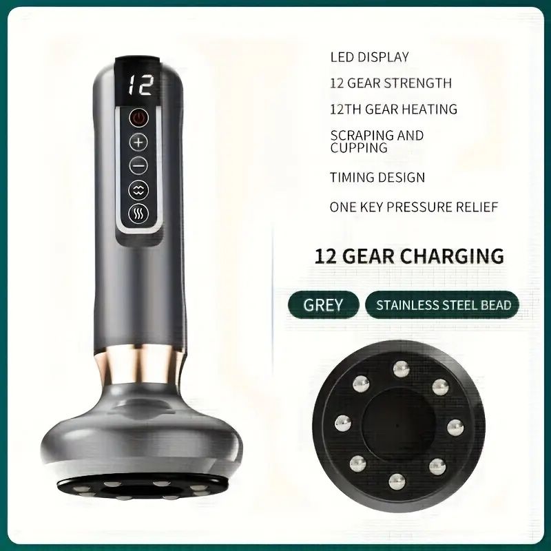 Body Gua Sha Scraping Massager. 12 Level Electric Vacuum Cupping Massager, Rechargeable And Cordless. Perfect For Halloween, Christmas And Birthday Gifts