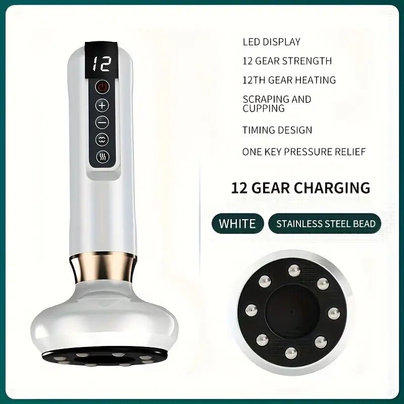 Body Gua Sha Scraping Massager. 12 Level Electric Vacuum Cupping Massager, Rechargeable And Cordless. Perfect For Halloween, Christmas And Birthday Gifts