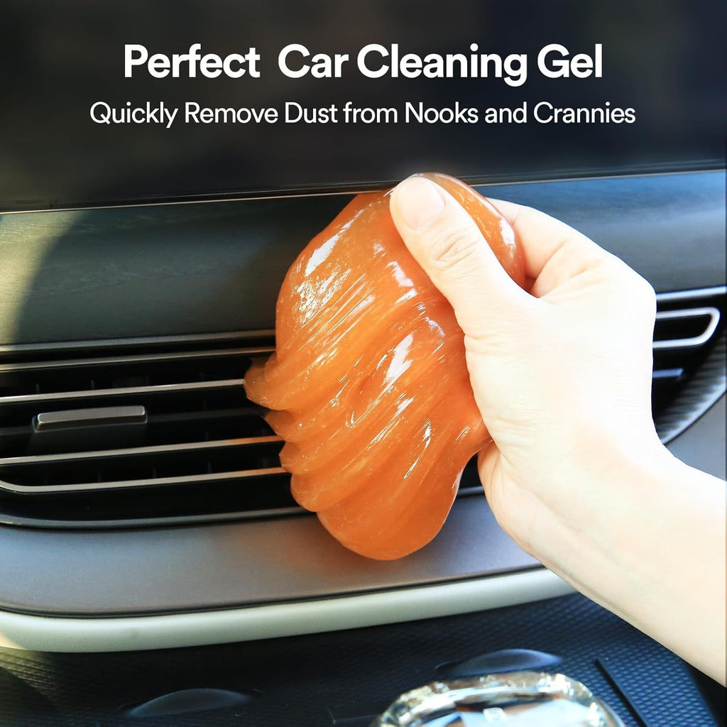 Car Cleaning Gel Car Putty Car Cleaning Kit Car Interior Cleaner Slime Car Cleaning Supplies Auto Detailing Tools Car Accessories Car Gifts for Women Men Keyboard Cleaner Orange
