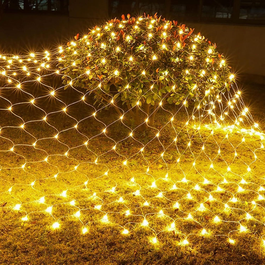 Christmas 360 LED Net Lights, 12FT x 5 FT Connectable Waterproof String Lights with 8 Modes, Christmas Decorations for Indoor Outdoor Xmas Party Yard Garden Decor (Warm White)