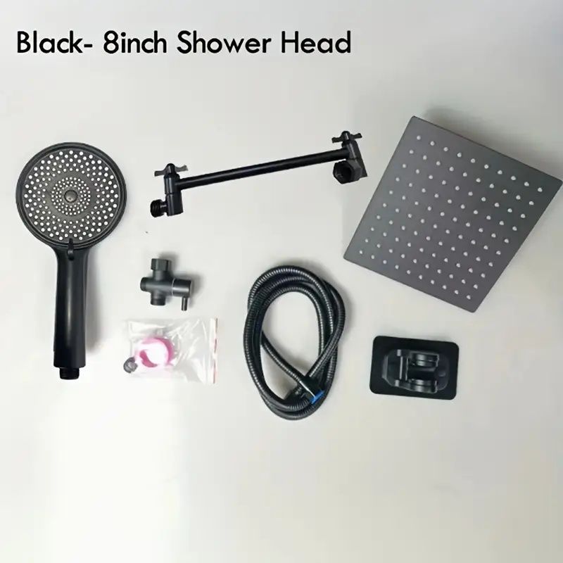 Complete Shower Solution - Stainless Steel Arm & Hose with Triple Function Shower Heads