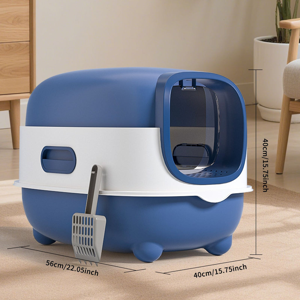 E-type large cat specific litter box, closed and detachable litter box, flip design, odor proof, easy to clean