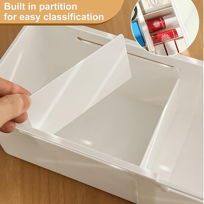 Expandable Storage Drawer Organizers, Multifunctional Drawer Fit Storage Bin Adjustable Kitchen Storage Organizer Storage Bin for Cosmetics Bathroom Wardrobe and Office Drawer
