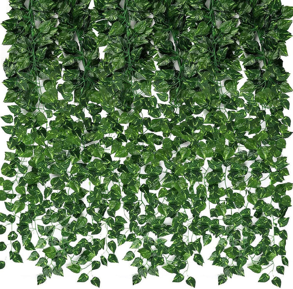 Fake Vines for Room Decor 24 Pack 168ft Artificial Ivy Greenery Garland for Bedroom Wall Decor, Hanging Green Leaves for Party Wedding Christmas Decoration