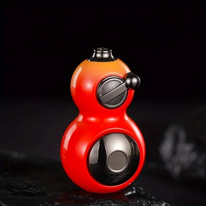Father's Day gift on June 15th: Metal windproof torch lighter, portable in gourd shape, windproof green flame, rotating and playable body to relieve stress, surprise gift, festival party, outdoor (wit