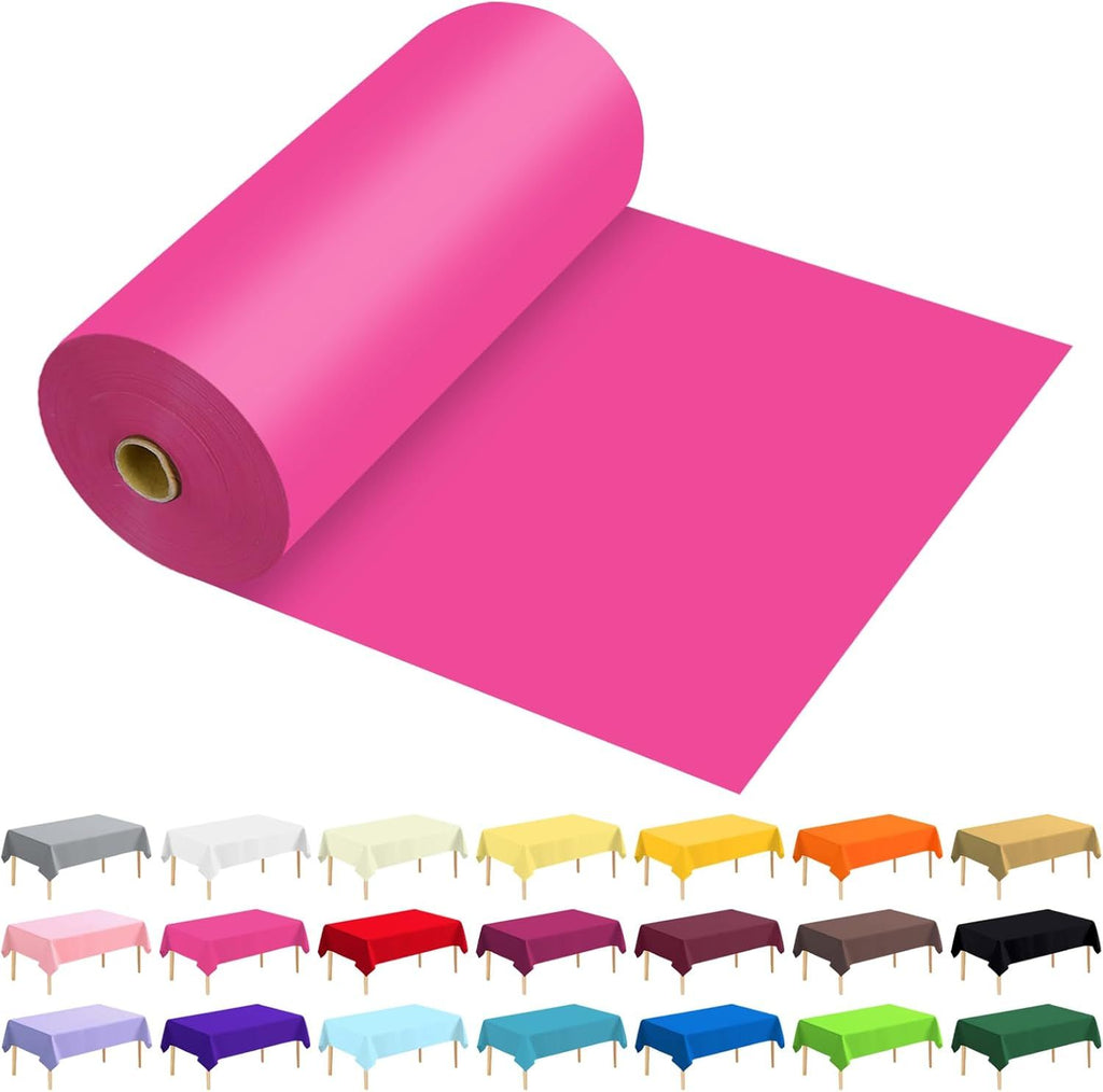 Feet Plastic Table Cover Roll Premium Disposable Plastic Tablecloth for All Type/Shape Tables