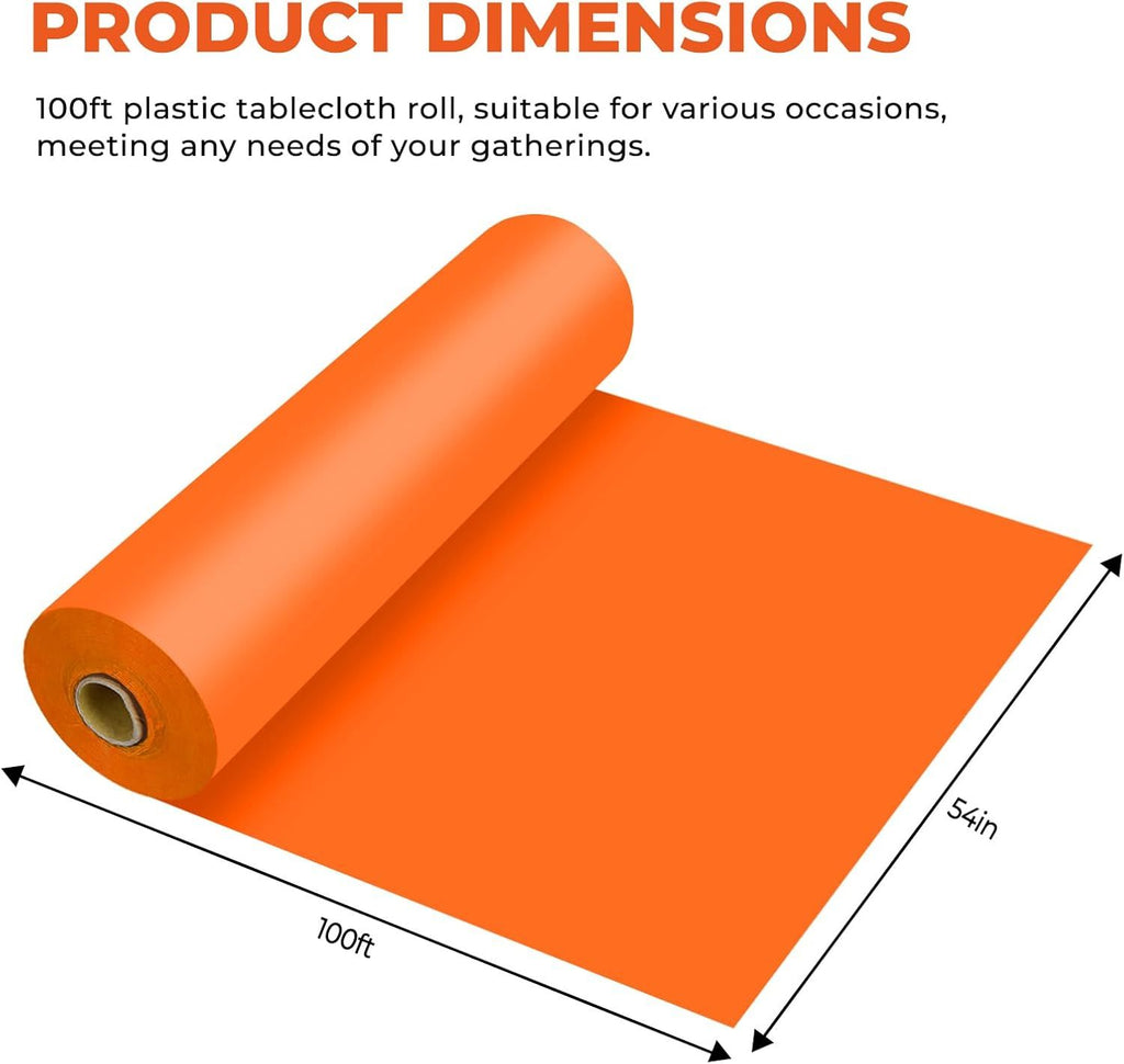 Feet Plastic Table Cover Roll Premium Disposable Plastic Tablecloth for All Type/Shape Tables