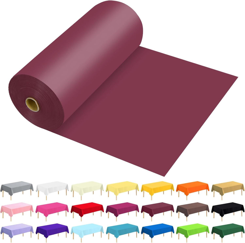 Feet Plastic Table Cover Roll Premium Disposable Plastic Tablecloth for All Type/Shape Tables