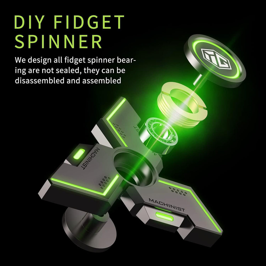 Fidget Spinners for Adult, Fidget Toys, Fidgets for Teens,Metal Fidget Spinner with Luminous Light Stress Relief, Spinner Absorb Light Then Release in Dark