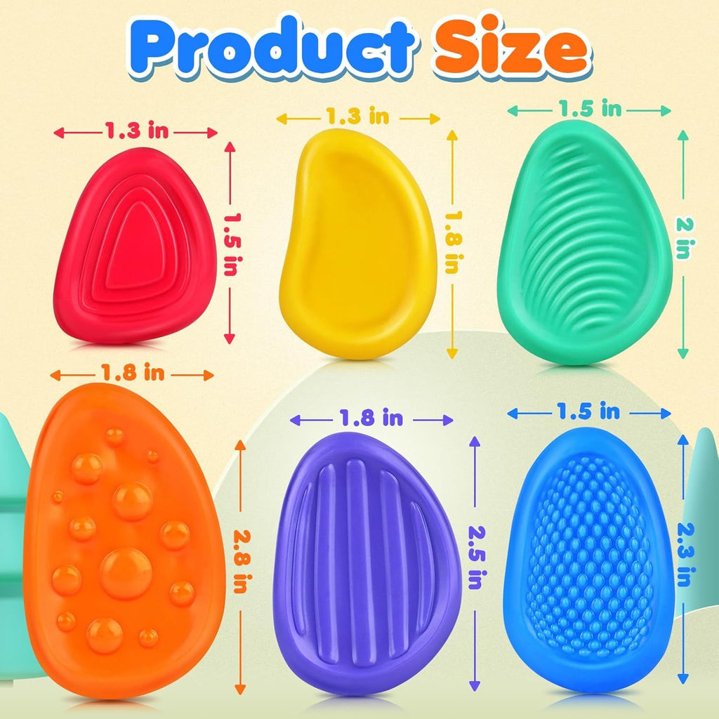 Fidget Toys Sensory Stone for Kids: 18 Pack Textured Soft Worry Stone for Autism Kids Calming