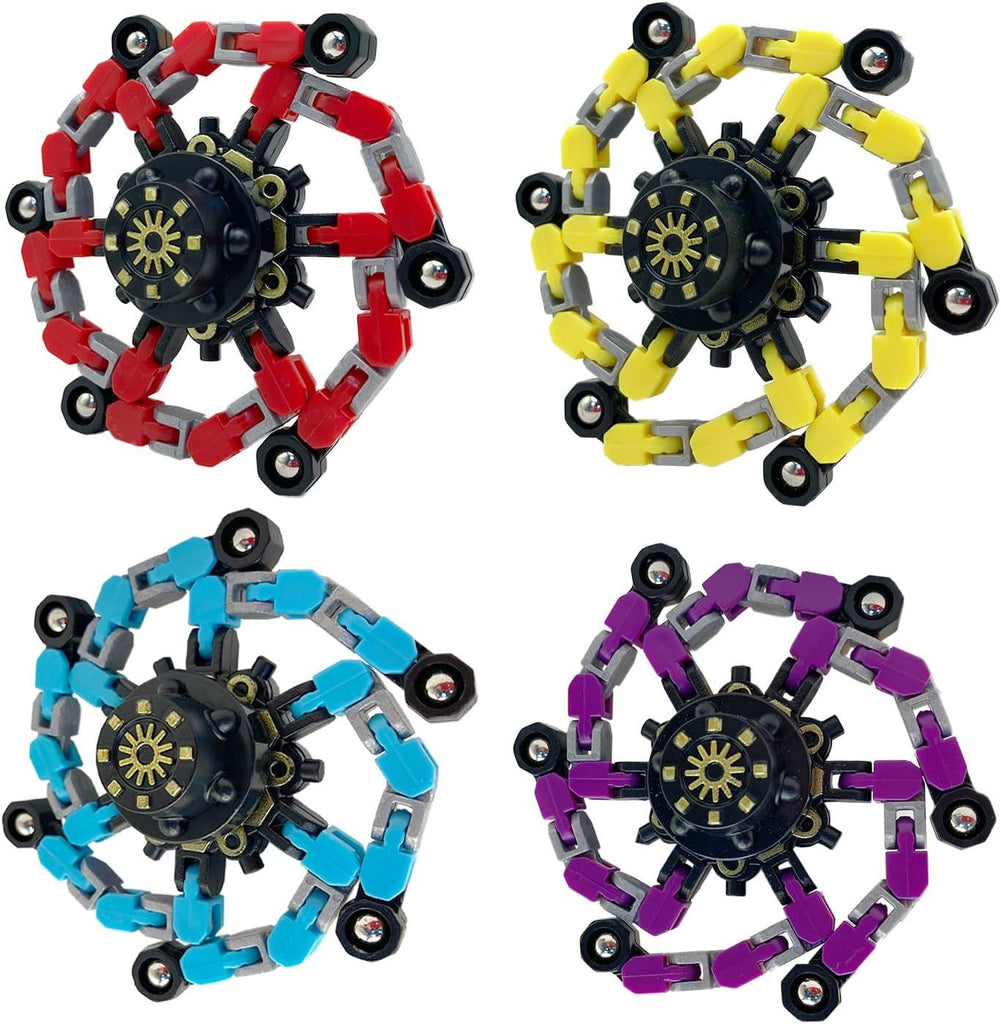 Fidget Toys Transformable Fidget Spinners ADHD Tools for Kids Adult Teen Toddler Autism Sensory Toys Juguetes para Niños 4 Pack Party Favors for Kids