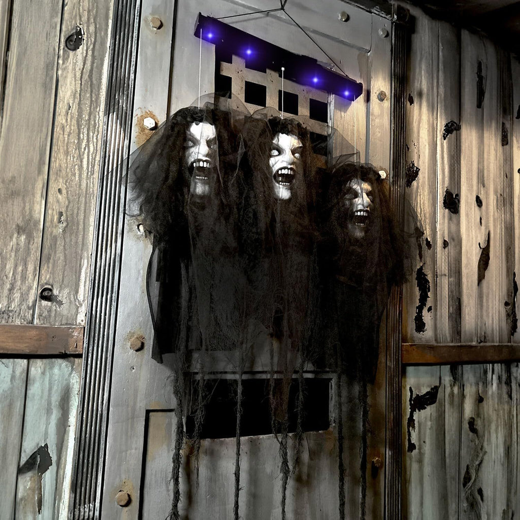 Haunted Hill Farm Zombie Bride with Pop-Up Head and Light-Up Eyes, Halloween Animatronic for Battery Operated Scary Indoor or Covered Outdoor Halloween Decorations, Creepy Halloween Props