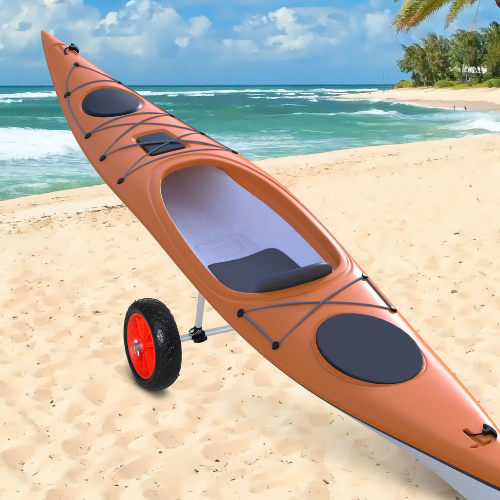 Kayak Cart Trolley with Aluminum Frame Adjustable Crossbar Large Tires for Easy Transport