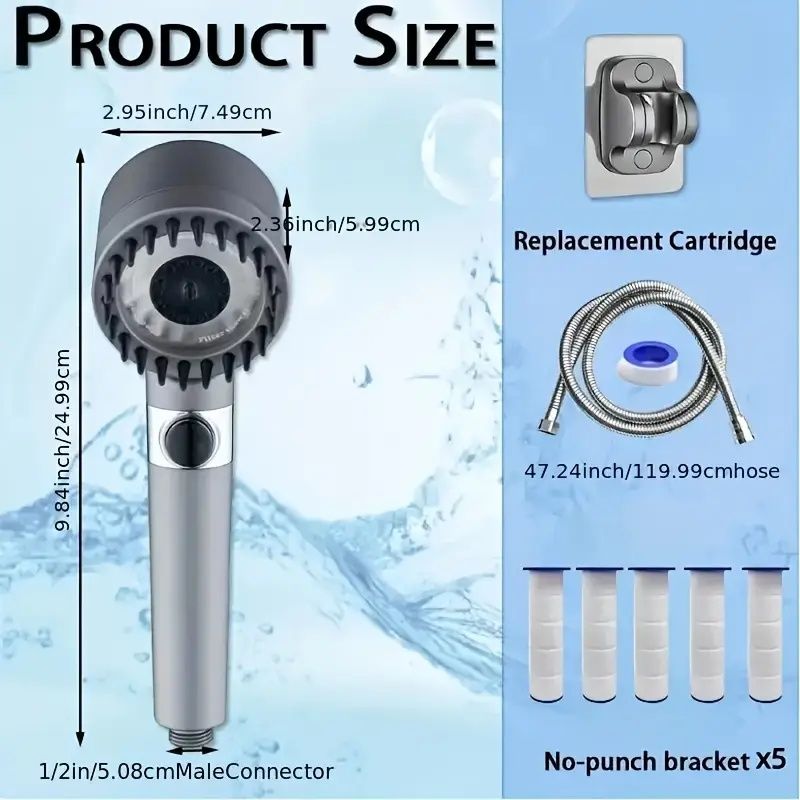 Luxury Rain Shower Head - High-Pressure Flow with Built-In 5-Layer Filter & Premium Painted Finish