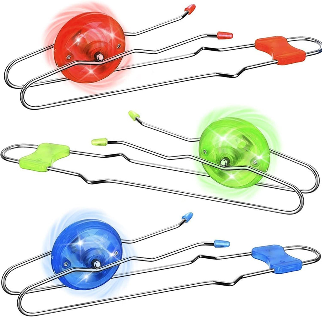 Magic Rail Twirler 3Pcs Light Up Glow Magnetic Gyro Wheel, Kids Classic Vintage Trick Yoyo Sensory Fidget Toys, Cool Unique Nostalgia Gifts Fun Stocking Stuffers for 3+ Year Old Boys Girls
