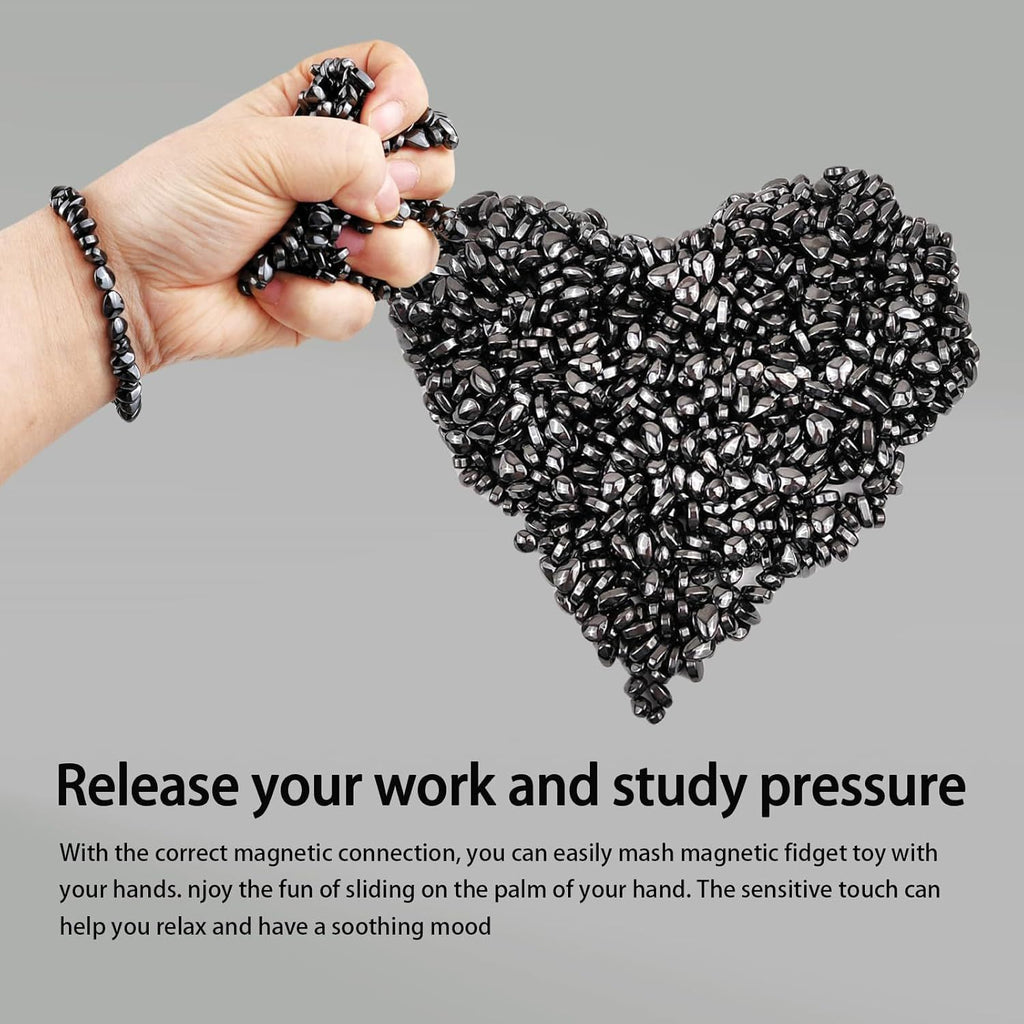 Magnetic Ferrite Putty Rock, More Than 1000 Weak Magnet Smooth Ferrite Pebbles, Small Magnetic Beads Fidget Adults Toys for Office