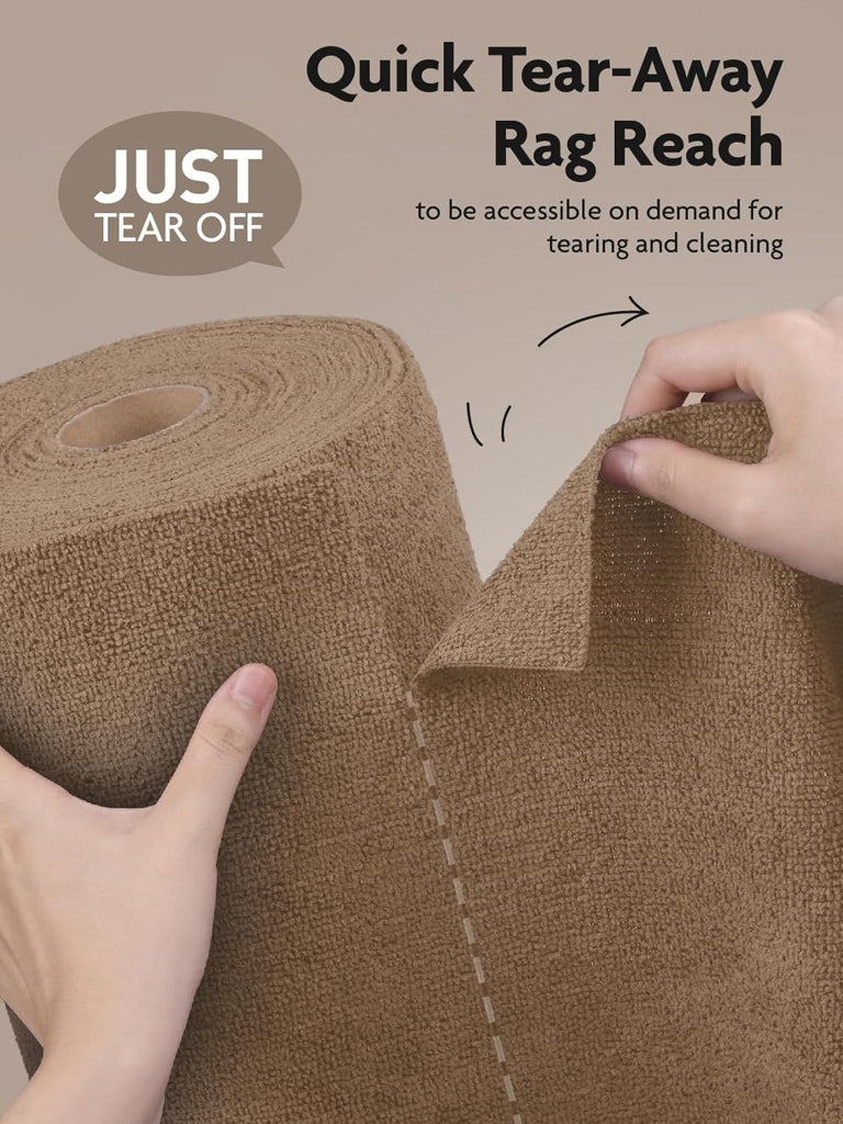 Microfiber Cleaning Cloth Roll -150 Pack, Tear Away Microfiber Towels, 12" x 12", Reusable, Washable, Ultra Absorbent Dishcloth for All-Around Cleaning Supplies