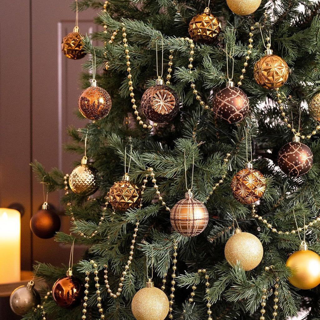 Ornaments for Christmas Trees, 16ct 2.36 Inches White and Silver Shatterproof Christmas Tree Decorations, Luxury Hanging Ball Ornaments for Xmas Holiday Party Decor