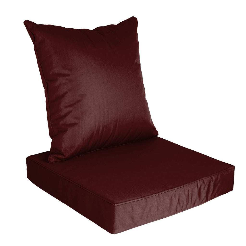 Outdoor Seat Cushion Set Waterproof Patio Furniture Cushion and Back Pillow Fade Resistant Deep Seat Set Chair Pad with Removable Cover for Chair Sofa Couch
