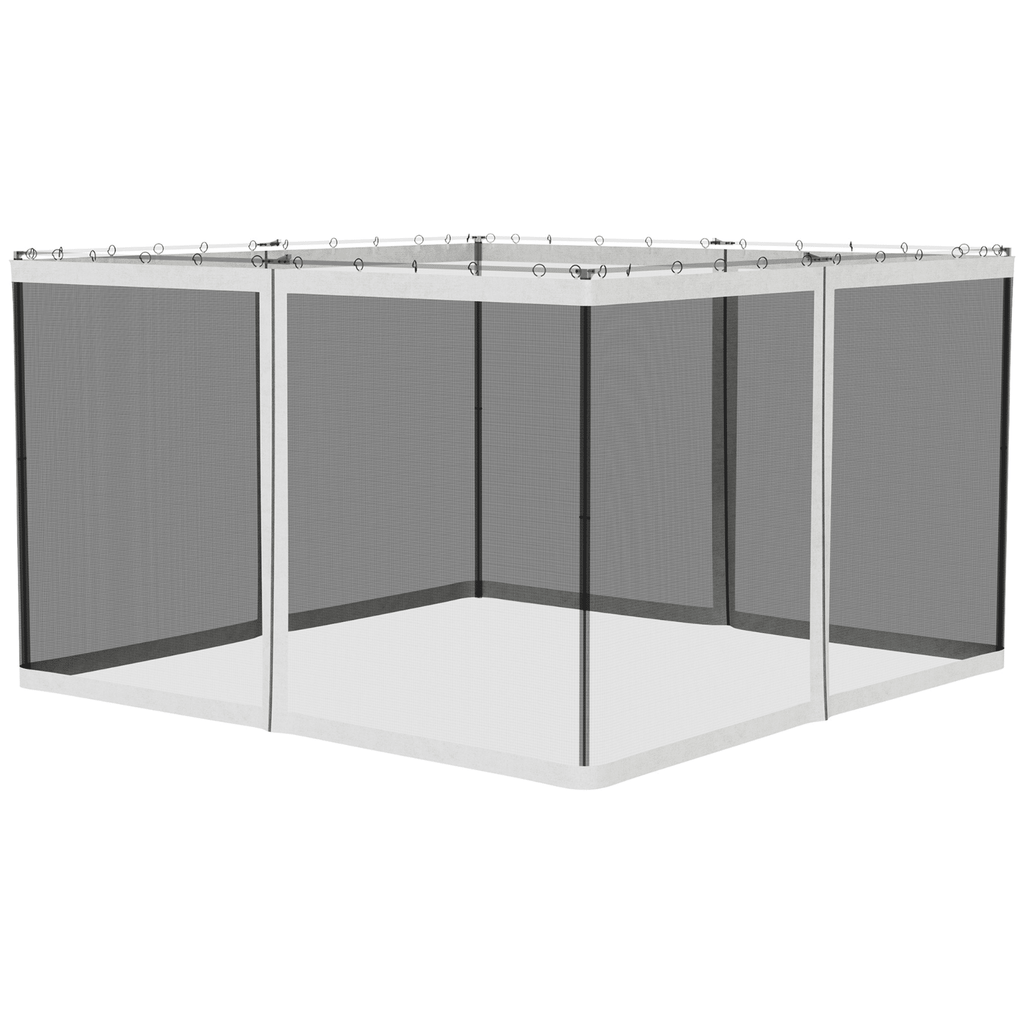 Outsunny 10' X 12' Replacement Mesh Sidewall Netting For Patio Gazebos And Canopy Tents With Zippers