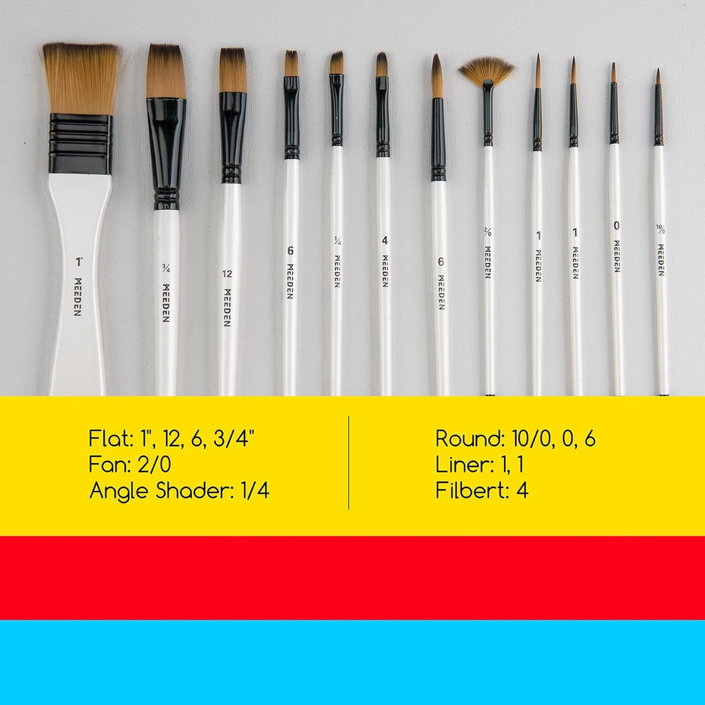 Paint Brushes, 12 Pcs Acrylic Brush, Paint Brushes for Acrylic Painting, Paint Brush for Acrylic, Gouache Paint Brushes, Watercolor Brushes
