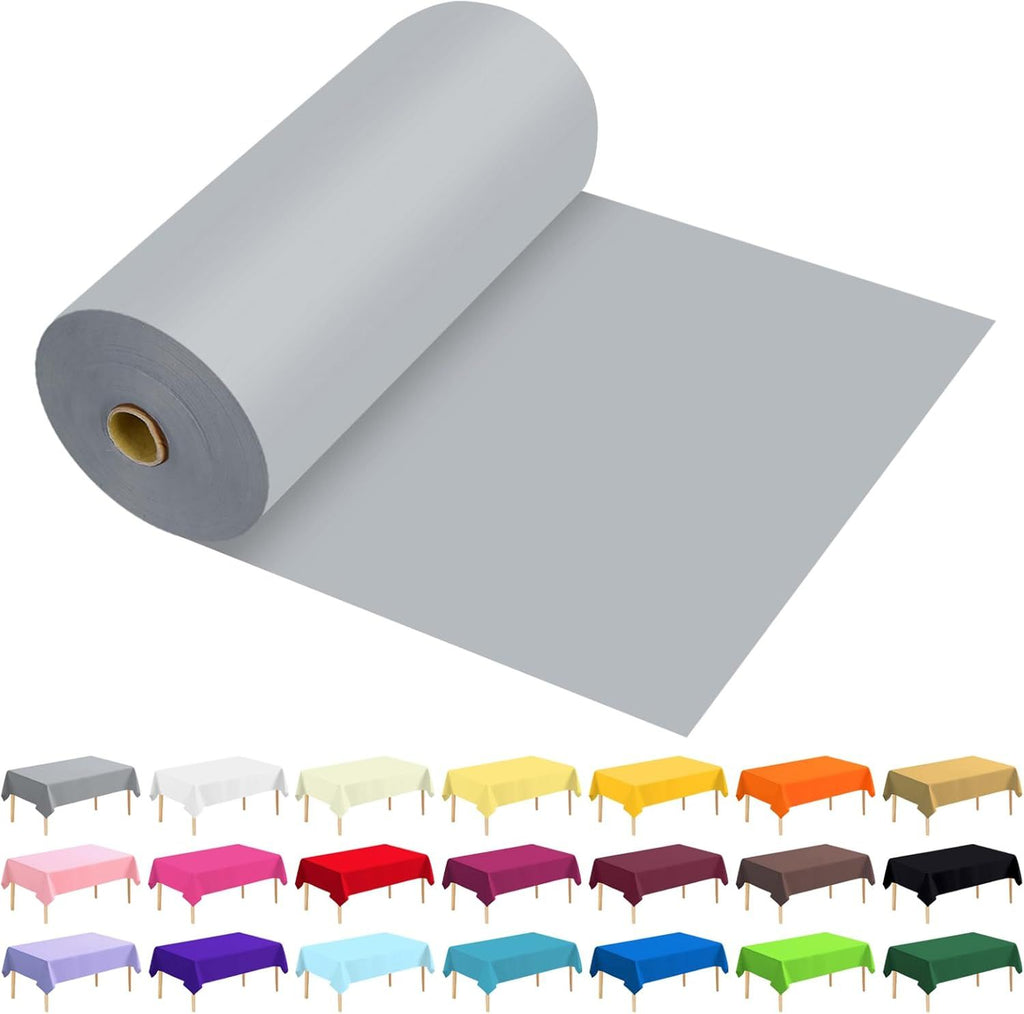 Plastic Table Cover Roll Premium Disposable Plastic Tablecloth for All Type/Shape Tables