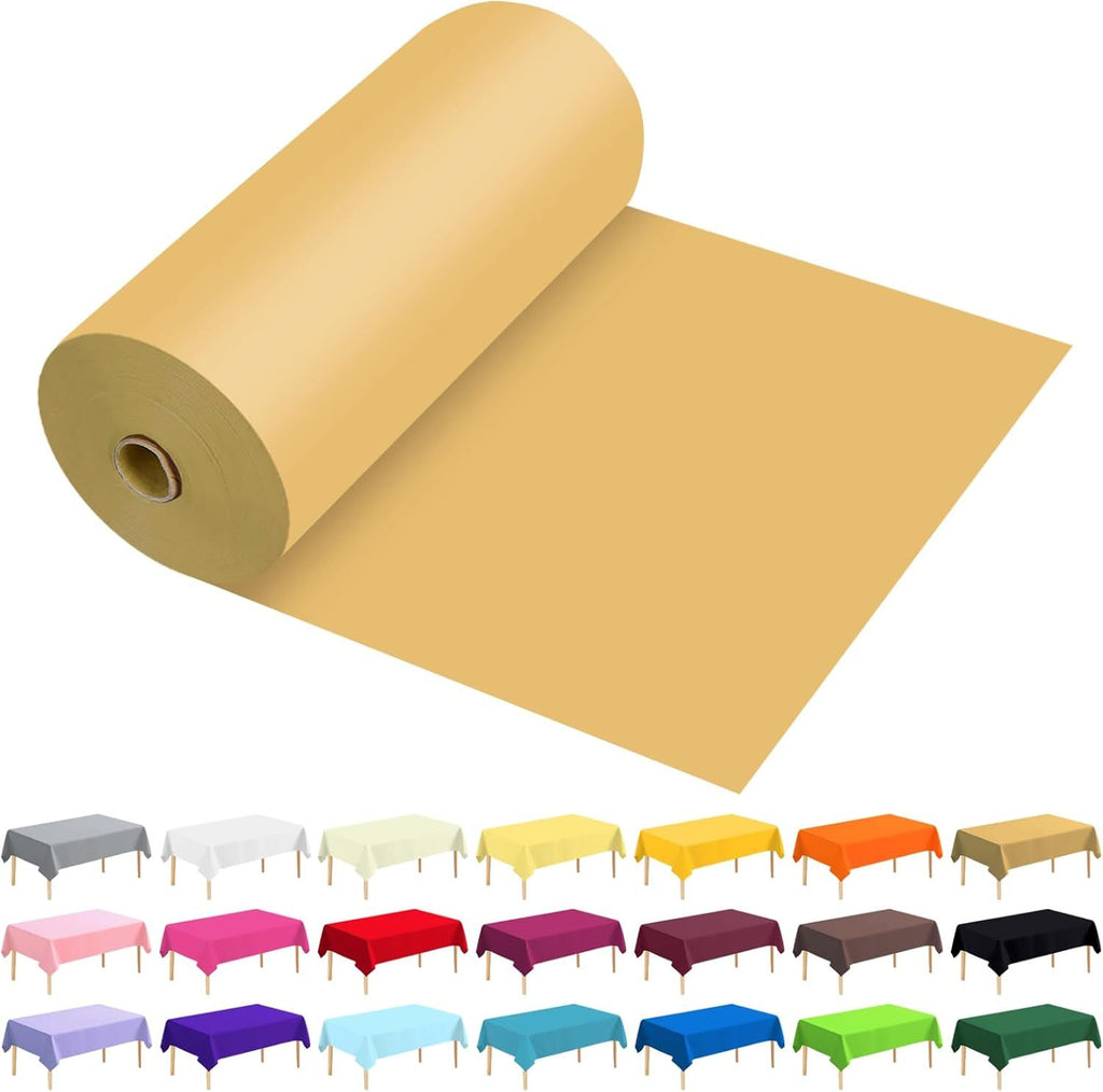 Plastic Table Cover Roll Premium Disposable Plastic Tablecloth for All Type/Shape Tables