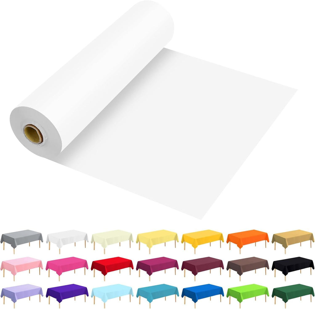 Plastic Table Cover Roll Premium Disposable Plastic Tablecloth for All Type/Shape Tables