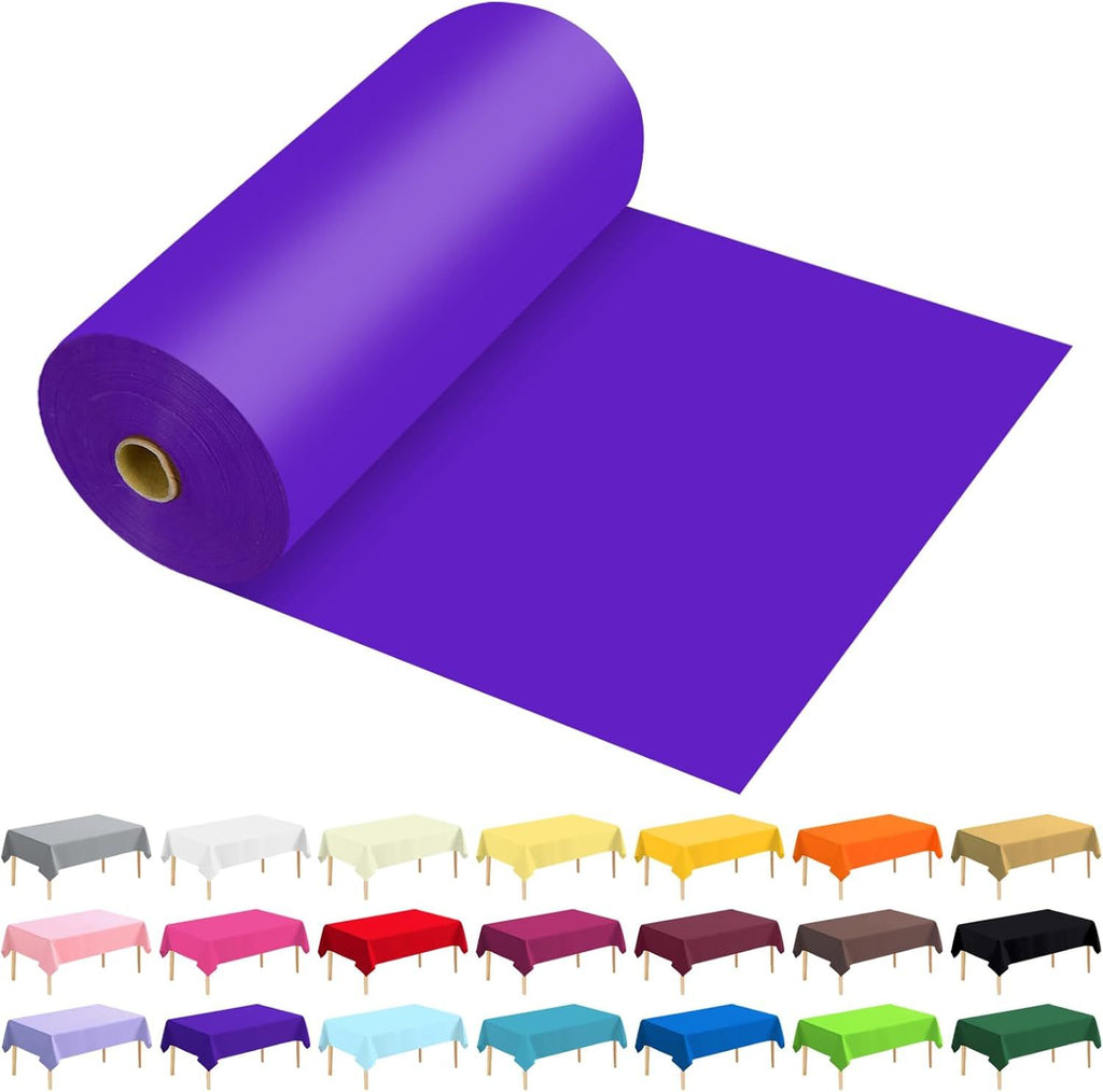 Plastic Table Cover Roll Premium Disposable Plastic Tablecloth for All Type/Shape Tables