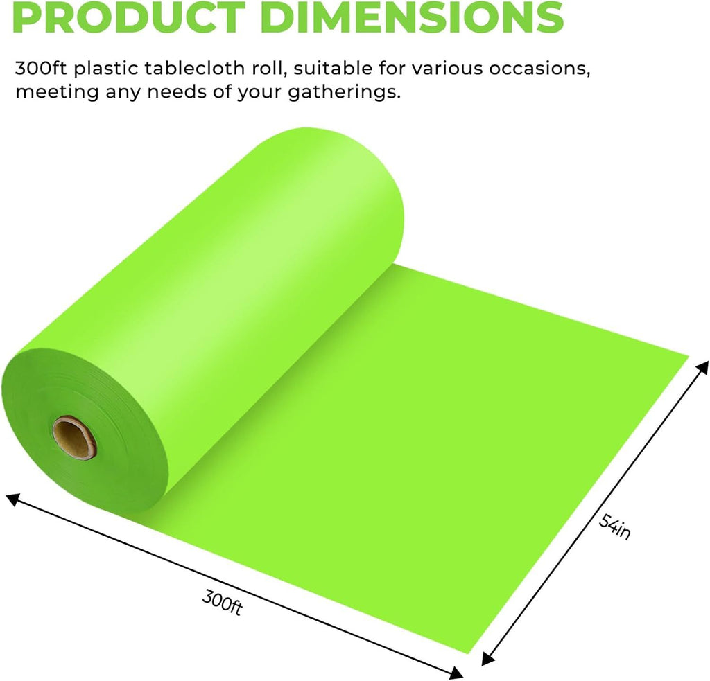 Plastic Table Cover Roll Premium Disposable Plastic Tablecloth for All Type/Shape Tables
