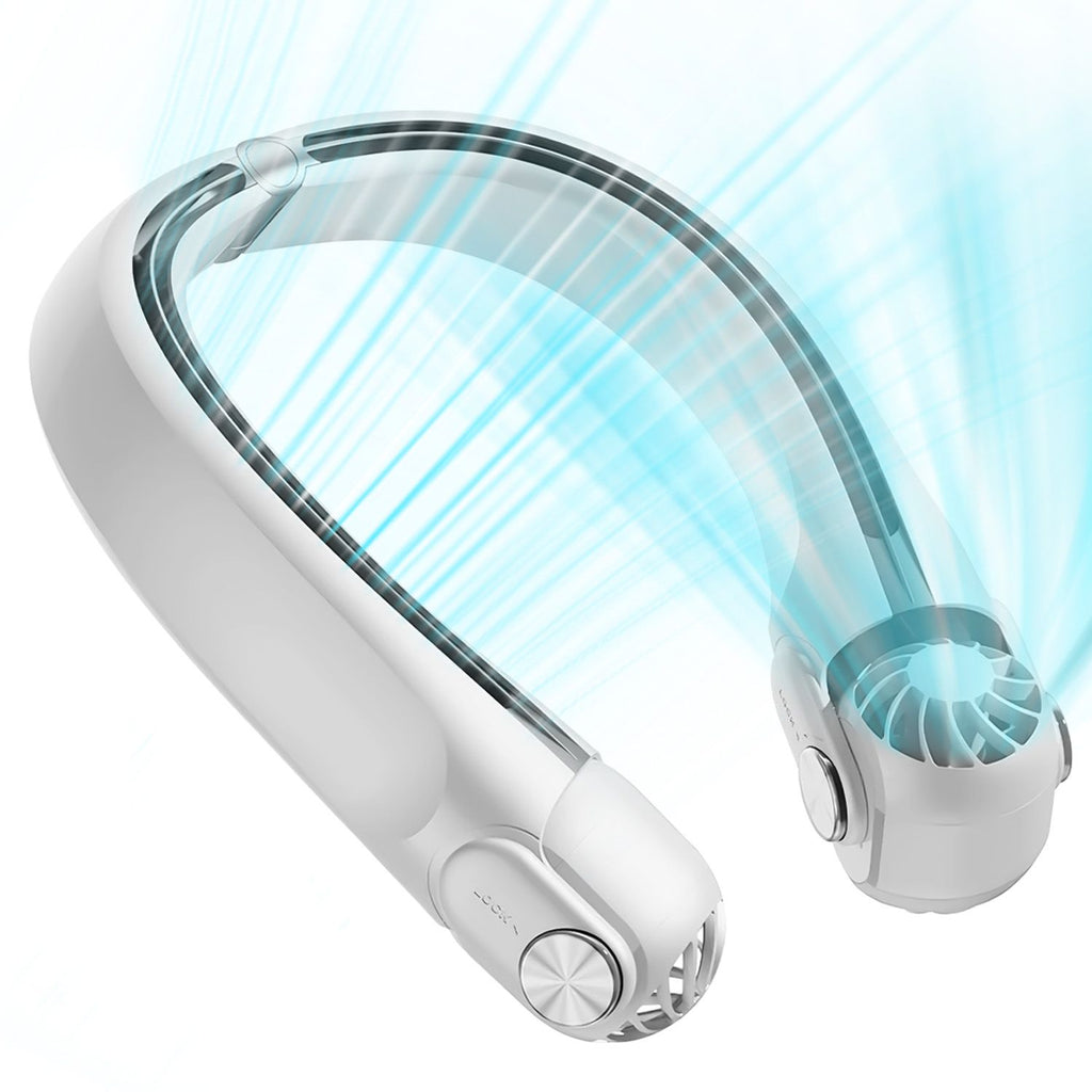 Portable Neck Fan Hands-free Cooling Neck Fan with 3 Speeds 360ºAir Flow Adjustable Neck Width for Home Office Travel Dormitory
