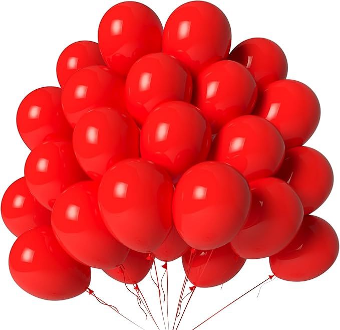 Red Balloons 100 Pack 12 Inch Red Latex Balloons for Graduation Wedding Valentine's Day Christmas Engagement Birthday Party Decorations