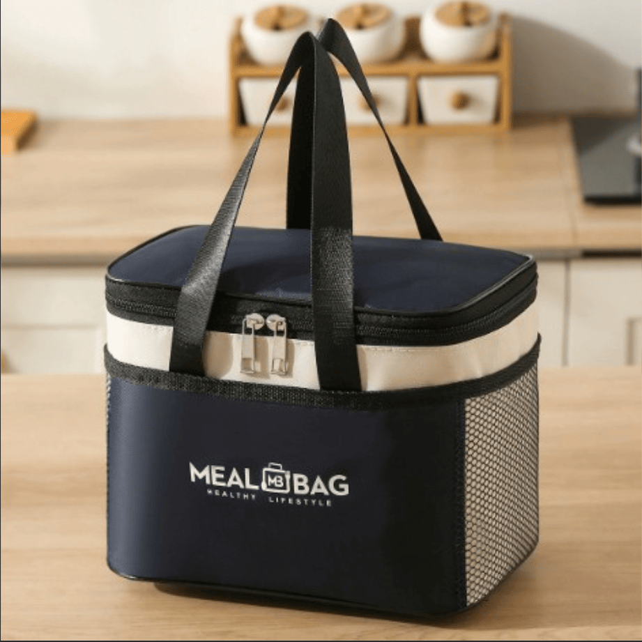 S-sized insulated storage bag, thick aluminum foil waterproof lunch cooler tote bag with reinforced handle, reusable student daily commuting food carrying bag