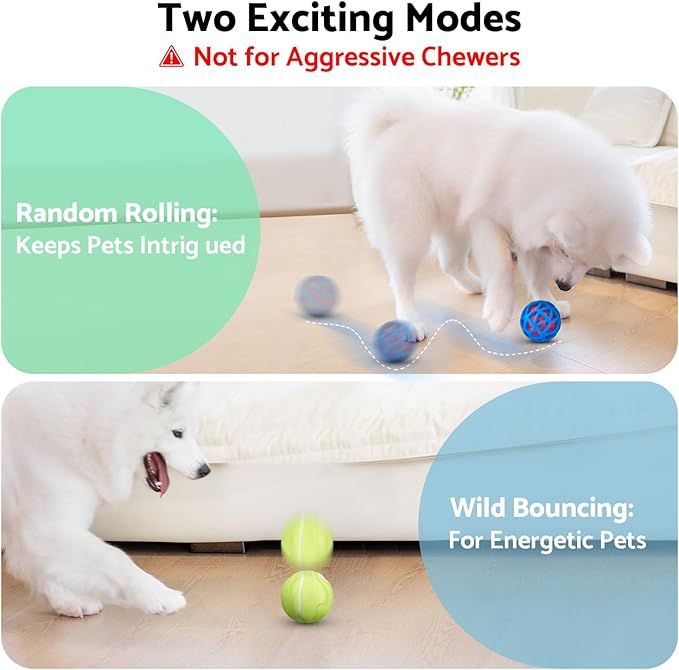 seagi Interactive Dog Toys – Durable Automatic Bouncing & Vibrating Interactive Dog Ball for Smart Play, Motion-Activated Moving Dog Toy for Small/Medium/Large Dogs,USB Rechargeable (Blue)